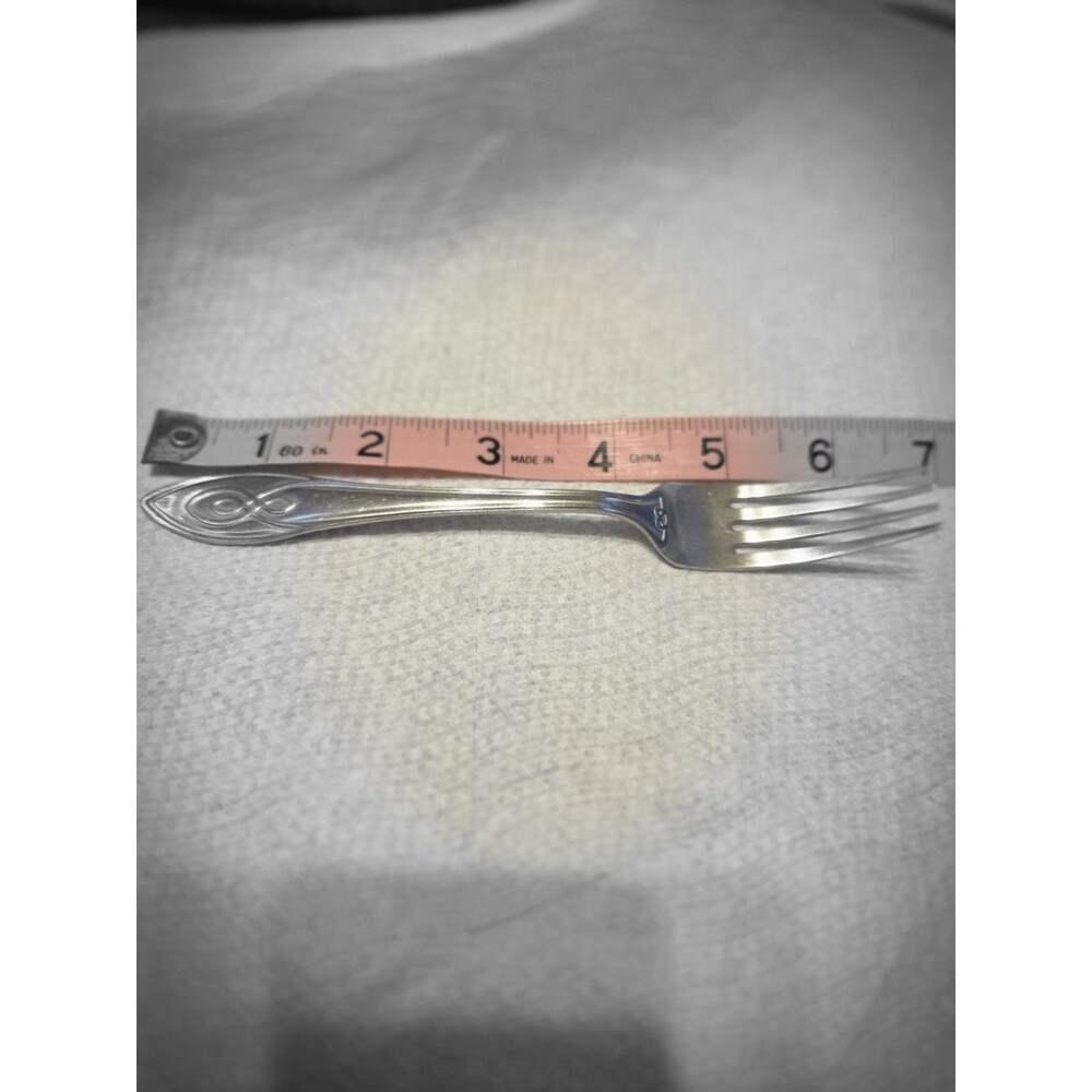 IKEA NATT Stainless Salad Fork Glossy Scroll Point Tip Flatware - 6 1/2”